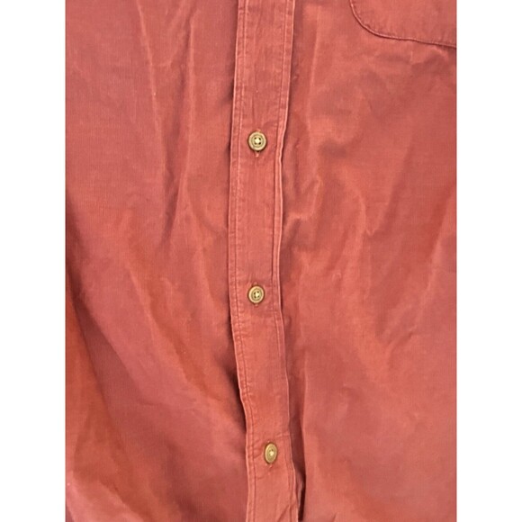 Faherty Corduroy Shirt Burnt Russet Orange Red Button Up Casual Men's Size XL - Picture 4 of 9